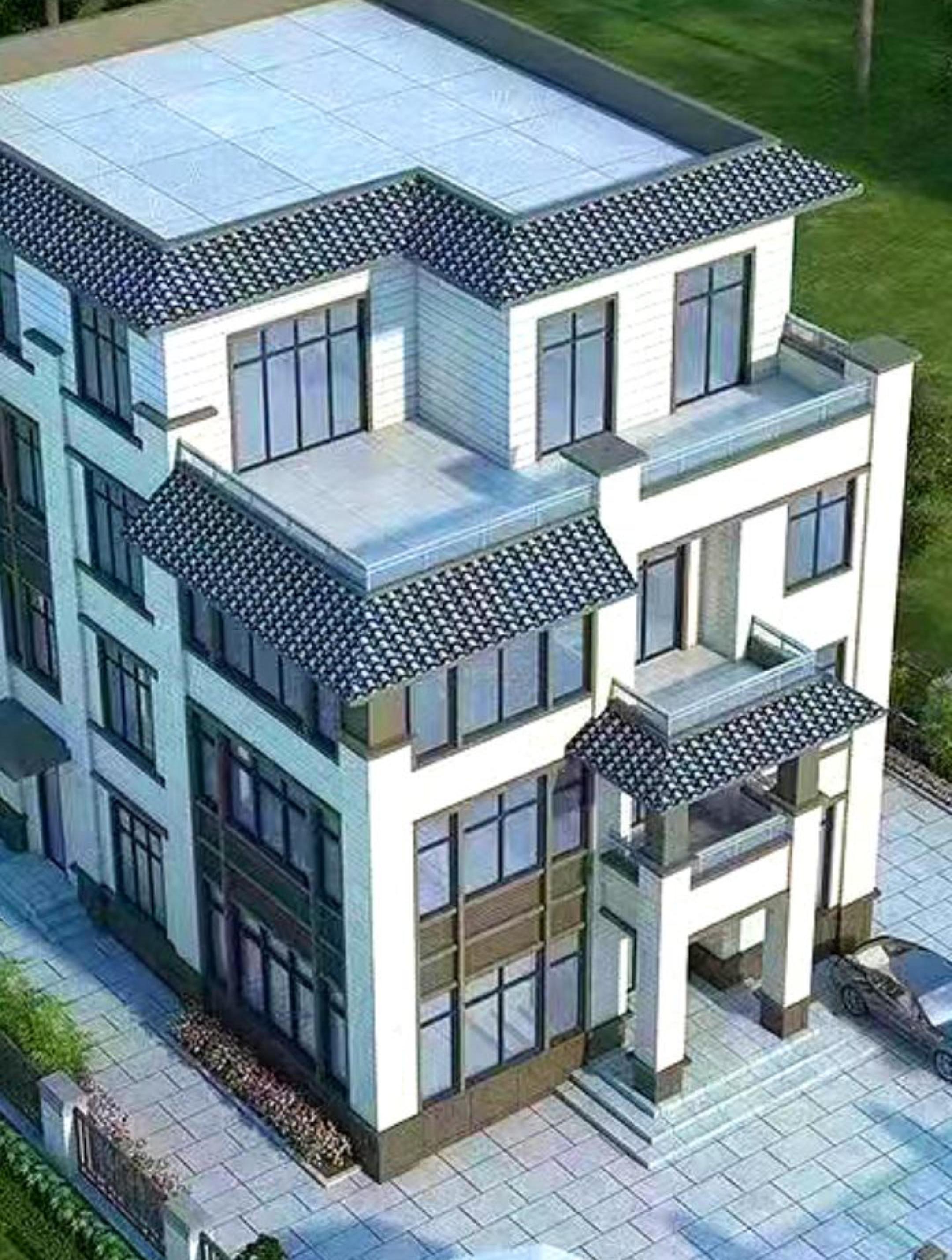 你们村里有这样的新中式风自建房别墅?