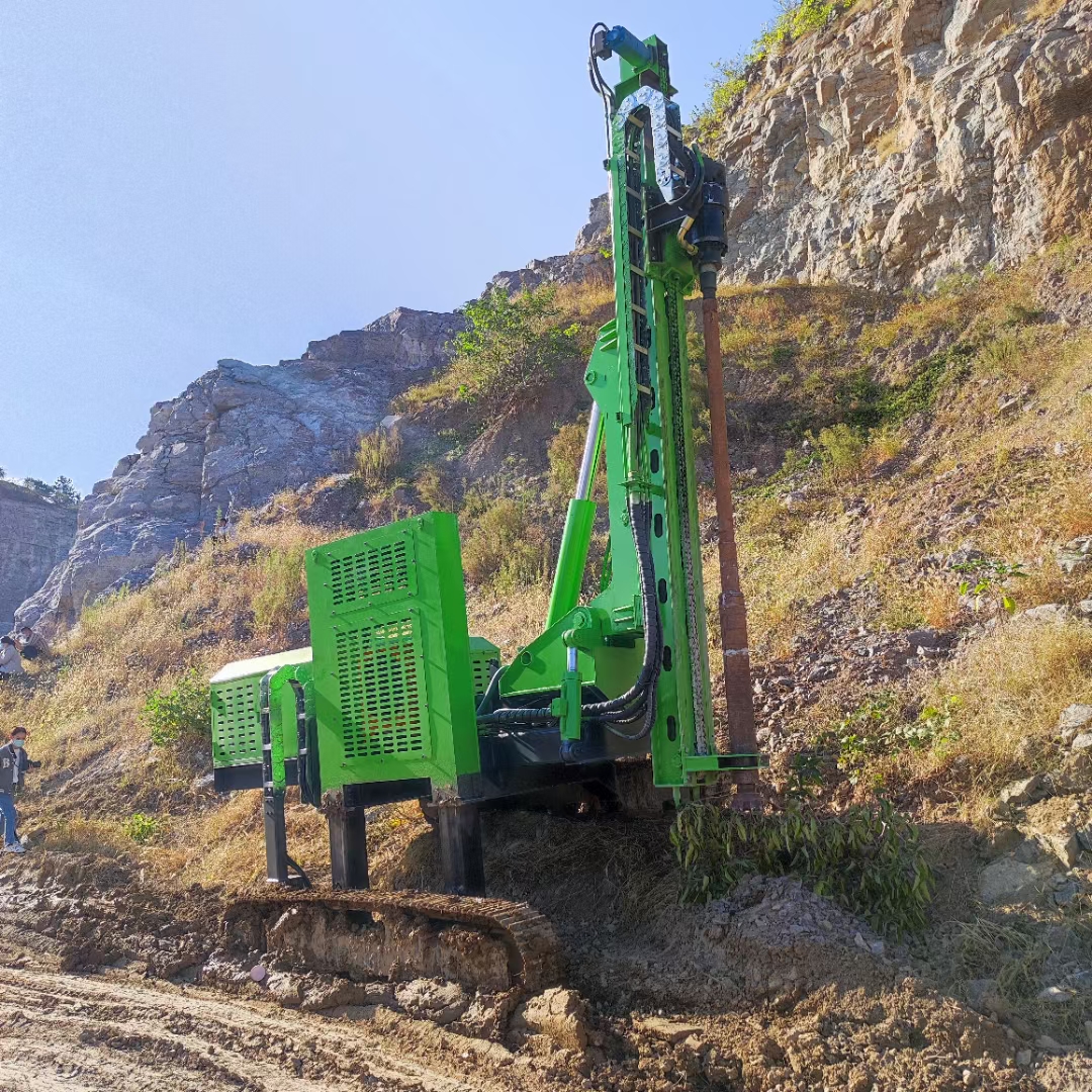 山体光伏打桩机 光伏打桩机视频教程 光伏打桩机钻杆-度小视