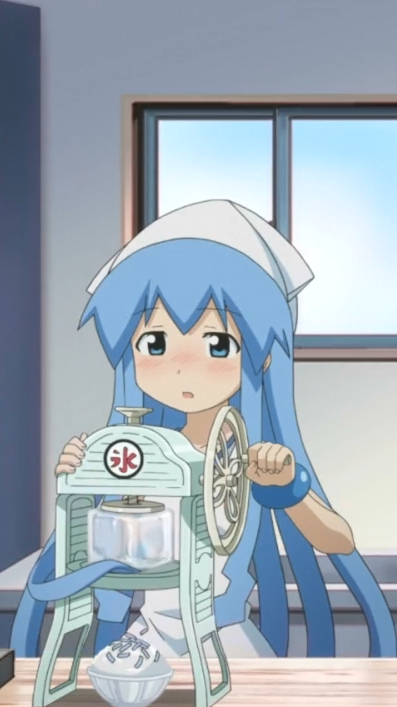 乌贼娘上班走神把自己的触手给绞了