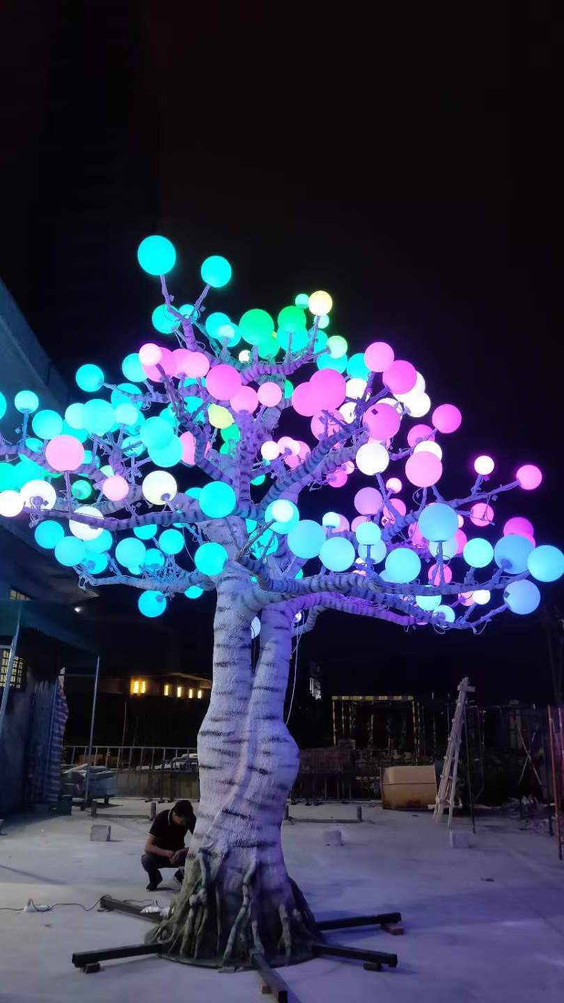 树木亮化 灯光亮化工程 发光树 投影发光树 灯光互动美陈展览道具