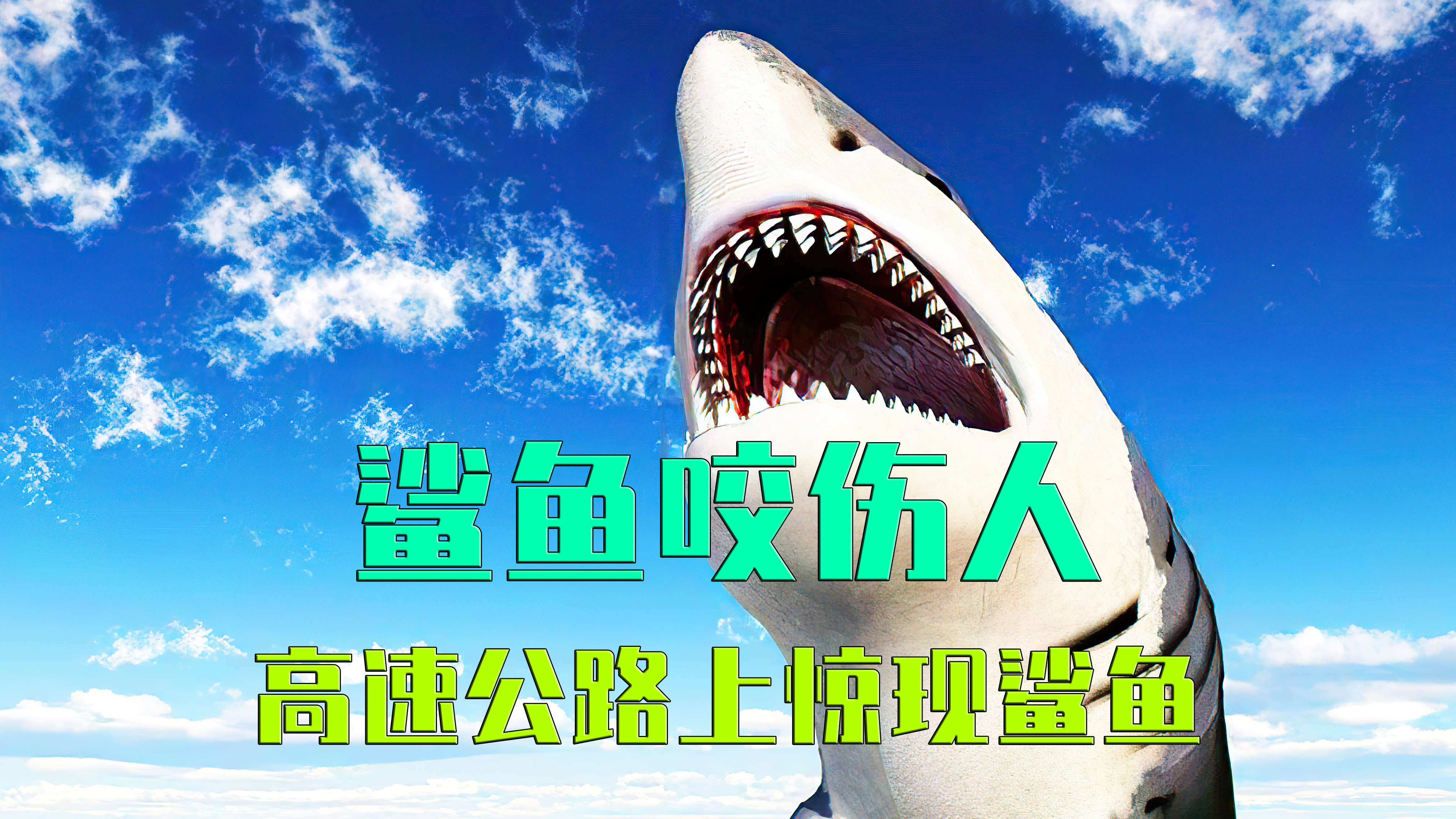 高速公路出现鲨鱼,并咬伤人