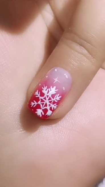 渐变雪花美甲教程!