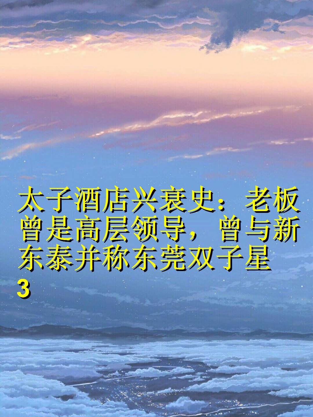 太子酒店兴衰史老板曾是高层领导曾与新东泰并称东莞双子星3