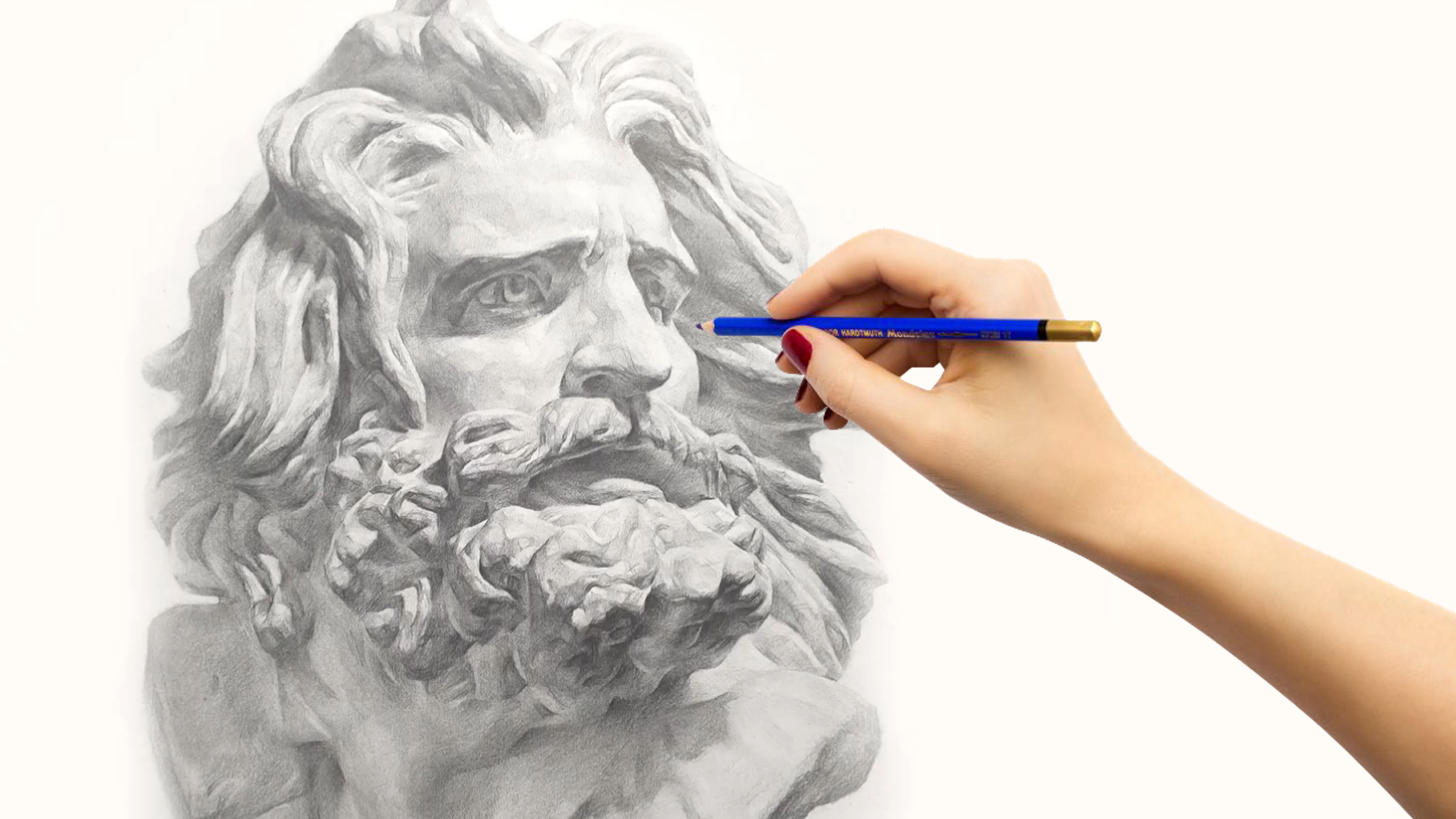 素描石膏人像素描-马赛