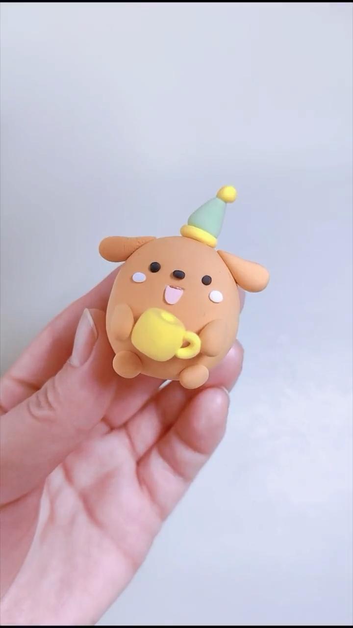 今天捏一只萌萌哒小狗狗吧~超轻粘土狗狗教程来啦,快来试一试吧-度小