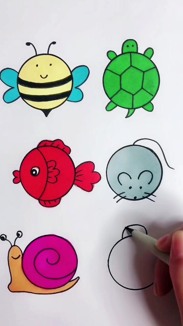 圆圈可以画什么动物简笔画你就来创意画画有趣的创意