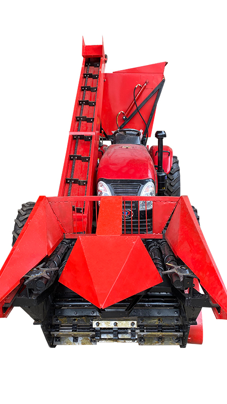 小四轮玉米收割机它能够摘穗秸秆粉碎还田一次完成果穗自动装仓卸-度