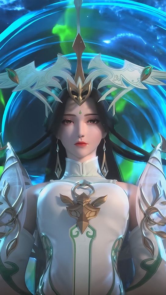 天空泛起绿光,柳神盛装登场