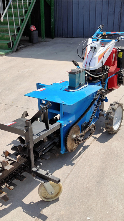 小型链条开沟机埋管埋线开沟机自走式挖沟机柴油小挖机-度小视