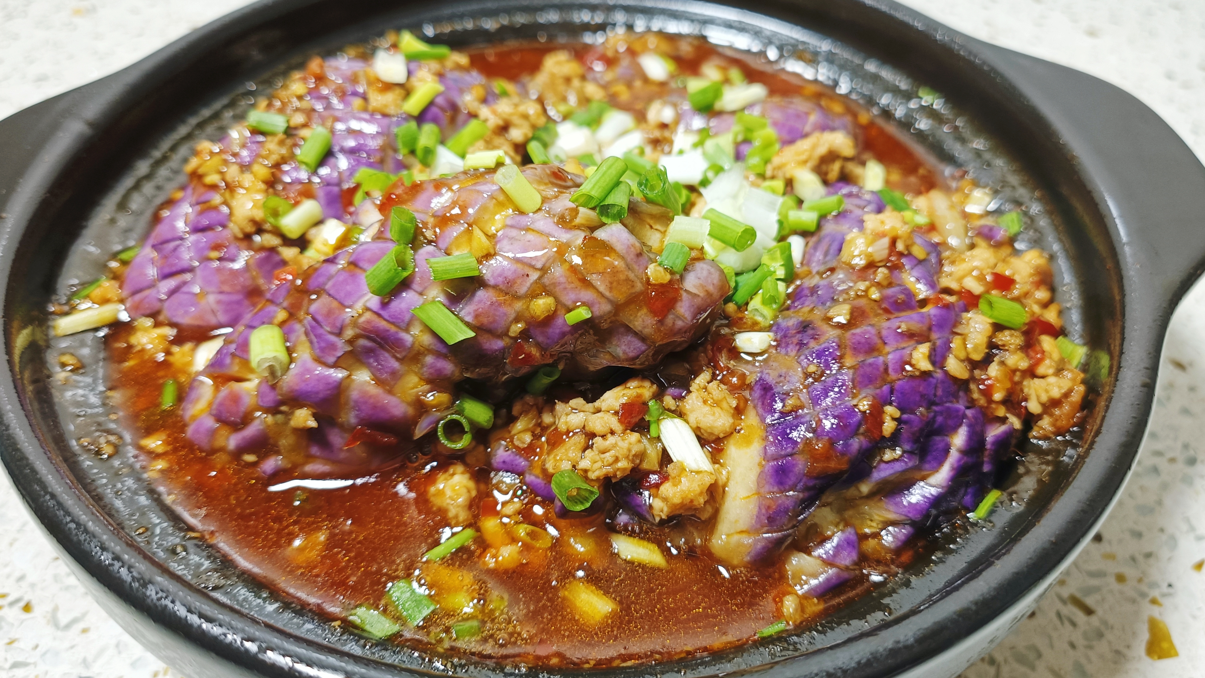 鱼香茄子最好吃的做法，不用油炸，家常传统味道，入味又下饭