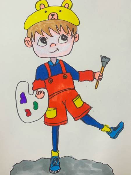 简单动漫人物画画的小男孩小朋友们练起来吧