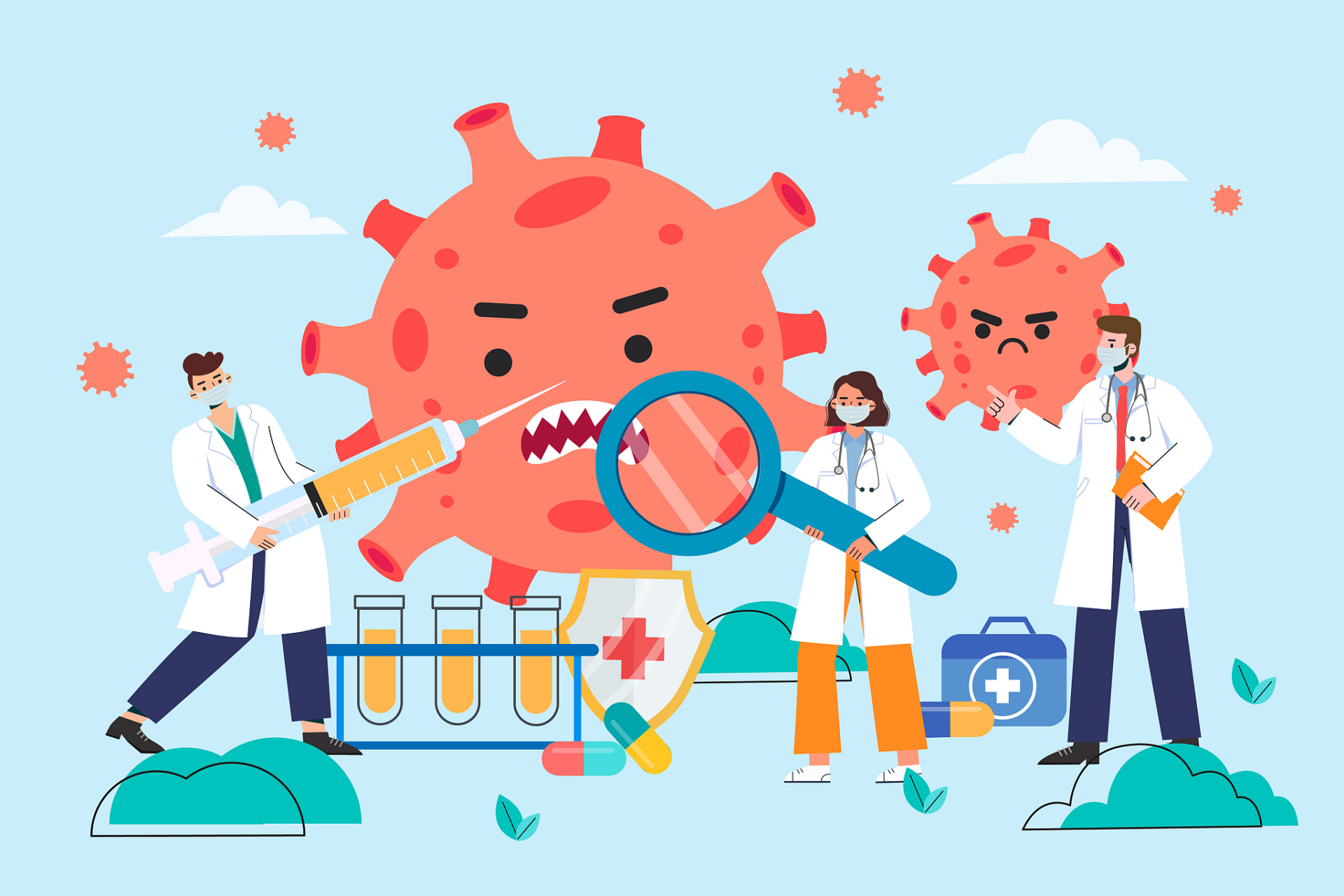 感谢我强大有效的免疫力,在病毒感染身体还没有太多