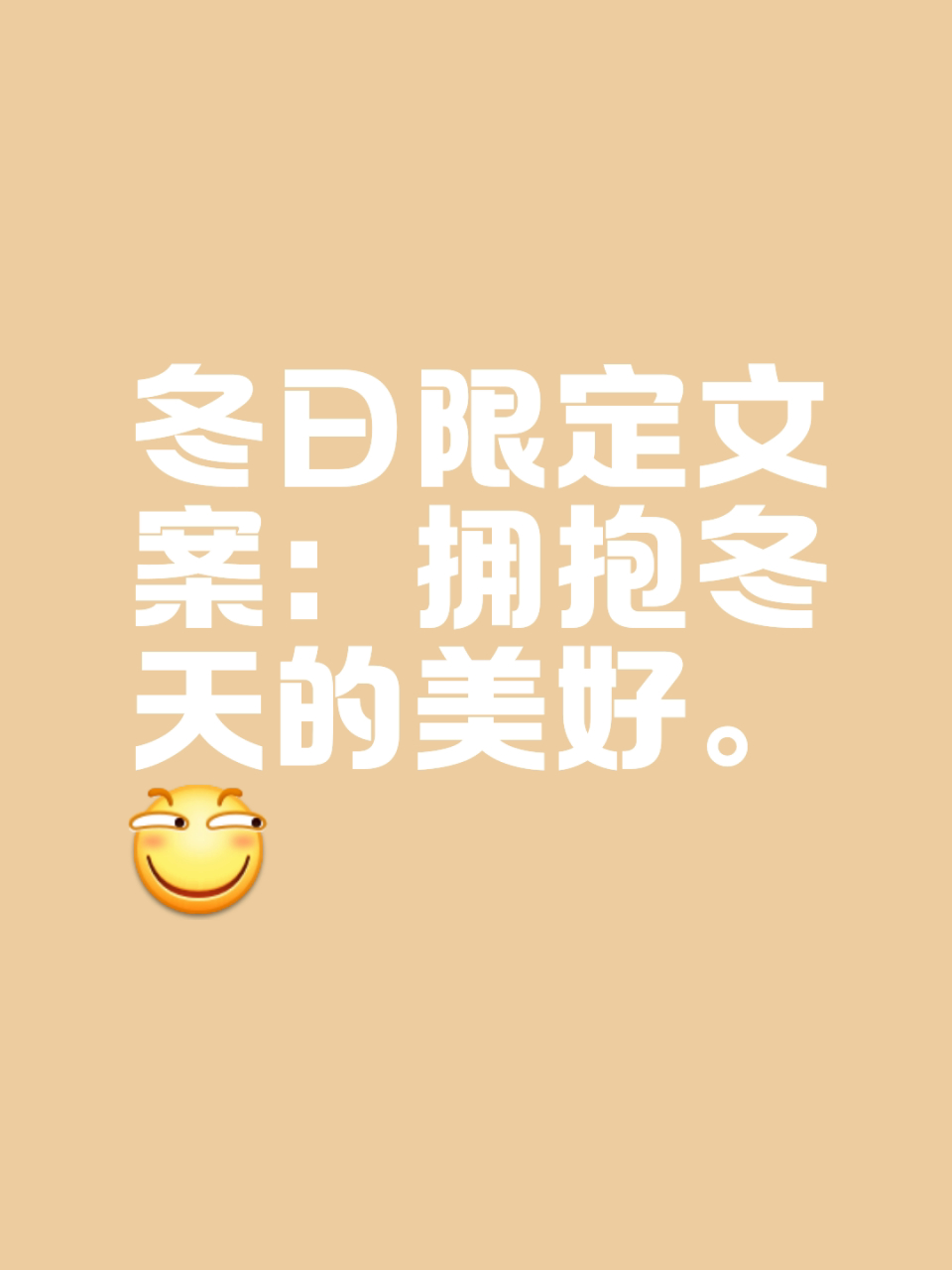 冬日限定文案——朋友圈文案  1.错过秋天 那我们冬天见  2.