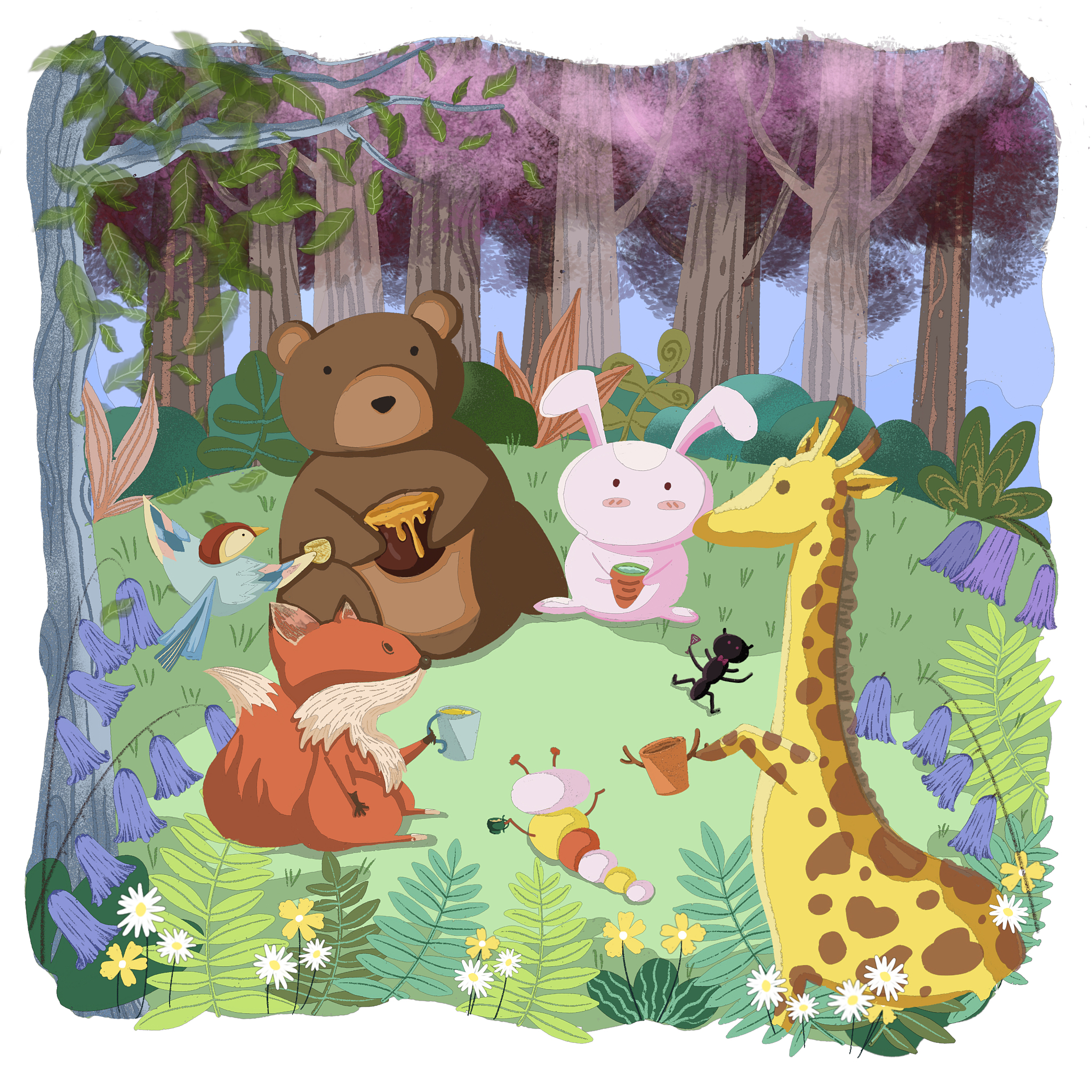 在一个美丽的大森林里,住着一只可爱的小熊,他的名字叫小熊贝尼.