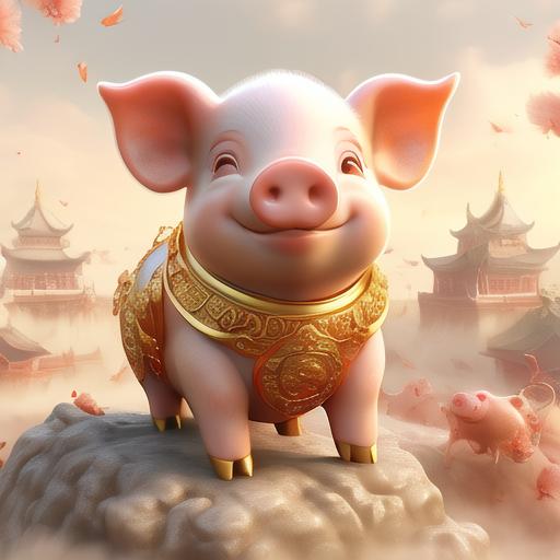 在中国传统文化中,十二生肖猪具有丰富的象征意义 首先,猪被视为财富