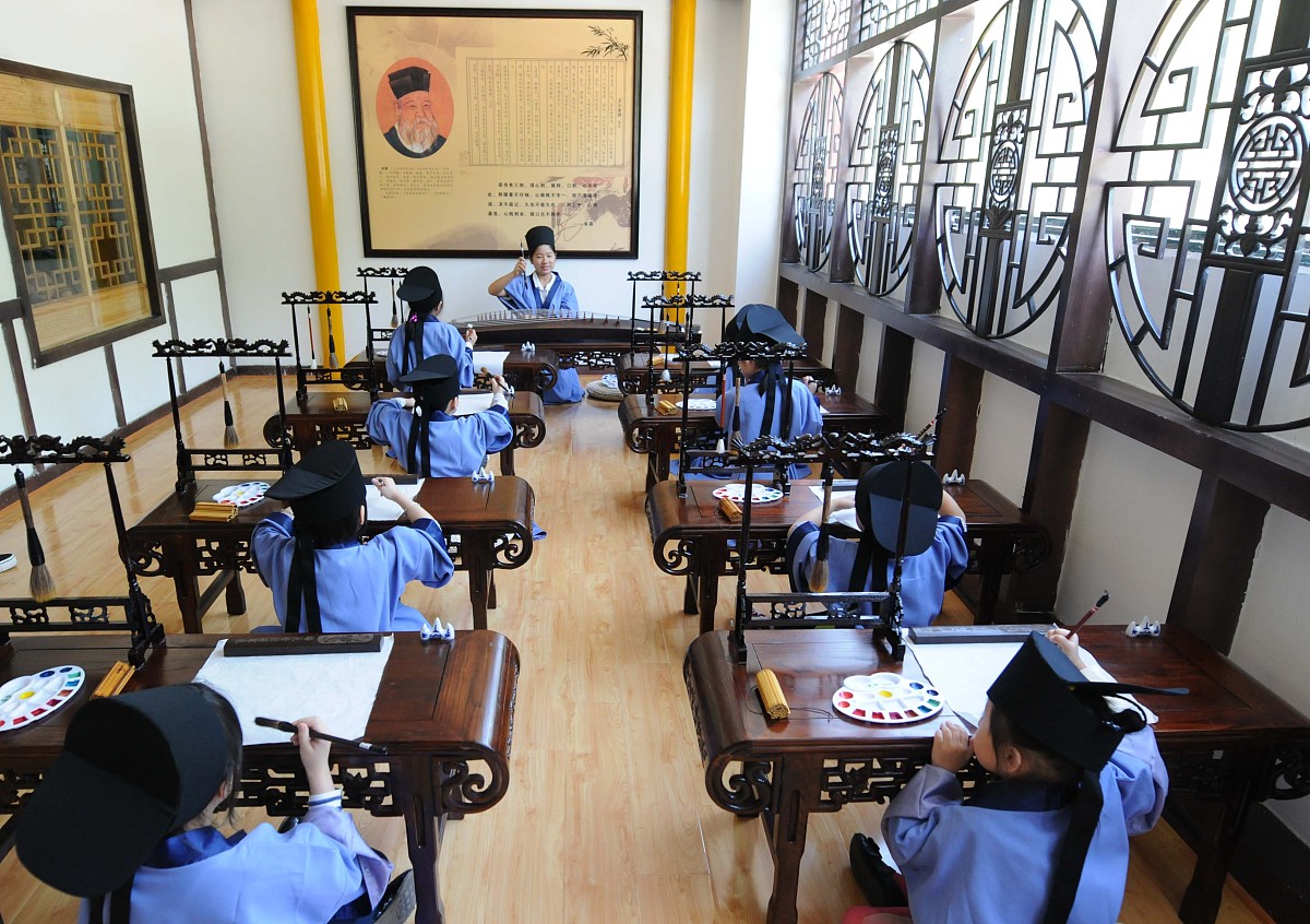 吗古代书院课堂图片中式书院上课古代课堂场景书院课堂沉浸式国学课程