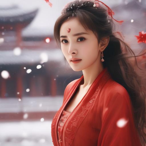 红衣飒爽再现"长安第一美人"工笔 杨幂