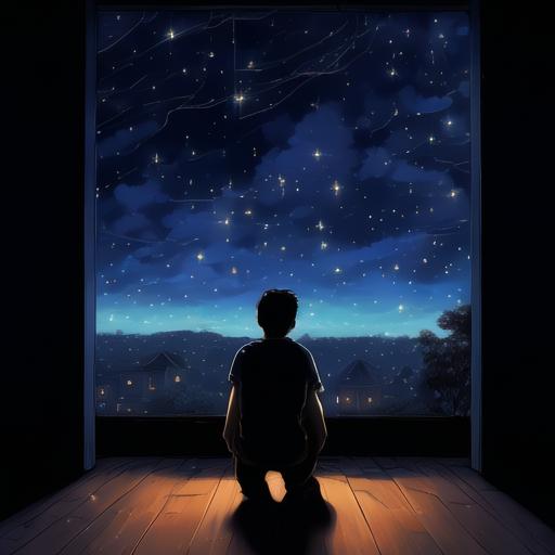 思绪万千,心情复杂,仿佛整个世界都在夜幕下沉默