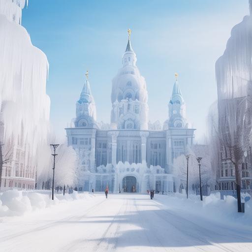 哈尔滨雪景图图片