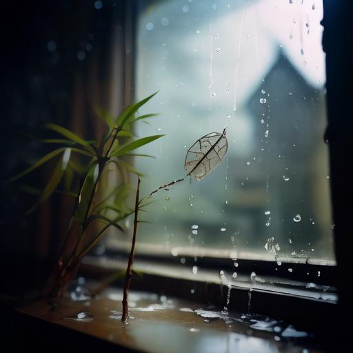 《雨水来信》 窗玻璃上,冬的指纹正在融化 每一滴都是天空拆解的部首