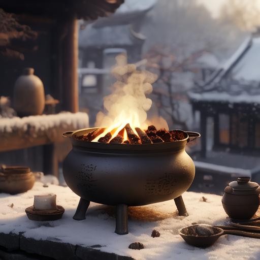 绿蚁新醅酒,红泥小火炉.晚来天欲雪,能饮一杯无?