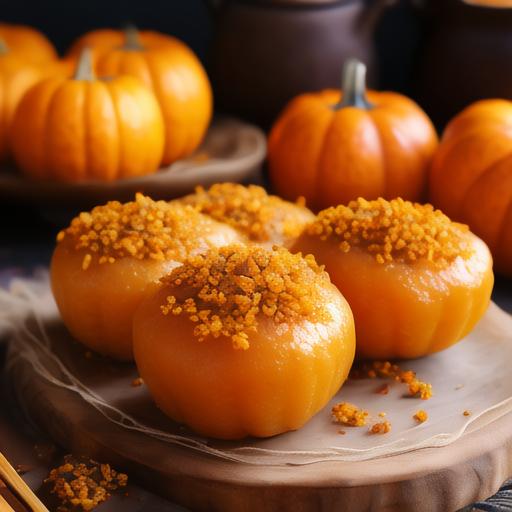 今天尝试了新学的南瓜糯米糍,软糯香甜,满口都是秋天的味道～搭配一杯