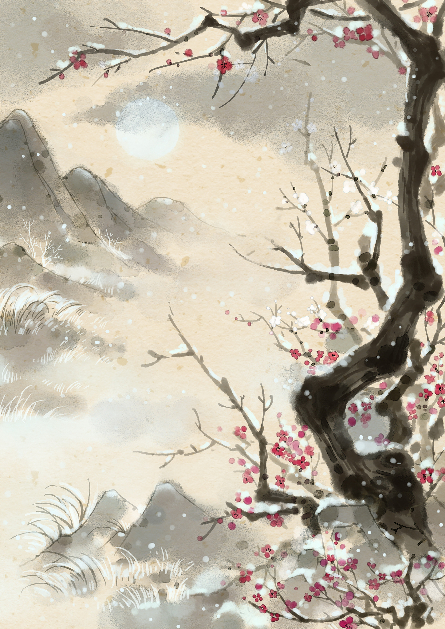 自结冰心凝玉脂,翠微空寂碧落霜. 《梅香寒苍》