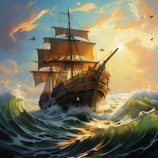 贼船 贼船一踏上,命运已难猜, 但心存阳光,海盗也自在