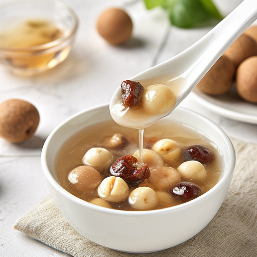 分享补血养心安神的"桂圆莲子羹" 材料/桂圆肉20克,栒杞子10克,莲子50