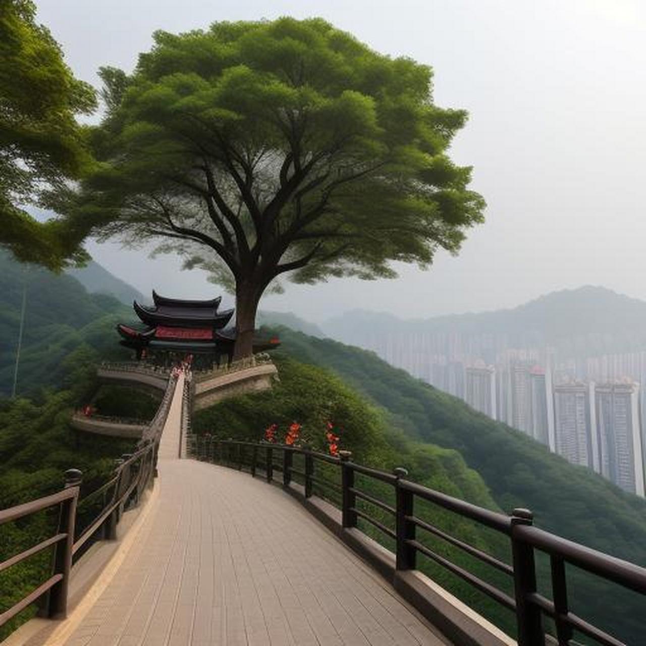 数智新重庆#新锐重庆十大网红打卡地(四)南山一棵树观景台  一棵树