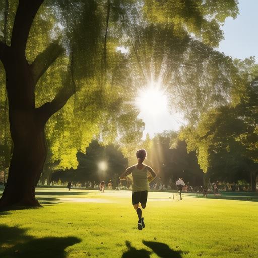 清晨的阳光洒在小柳公园,我迎着微风,慢跑在绿意盎然