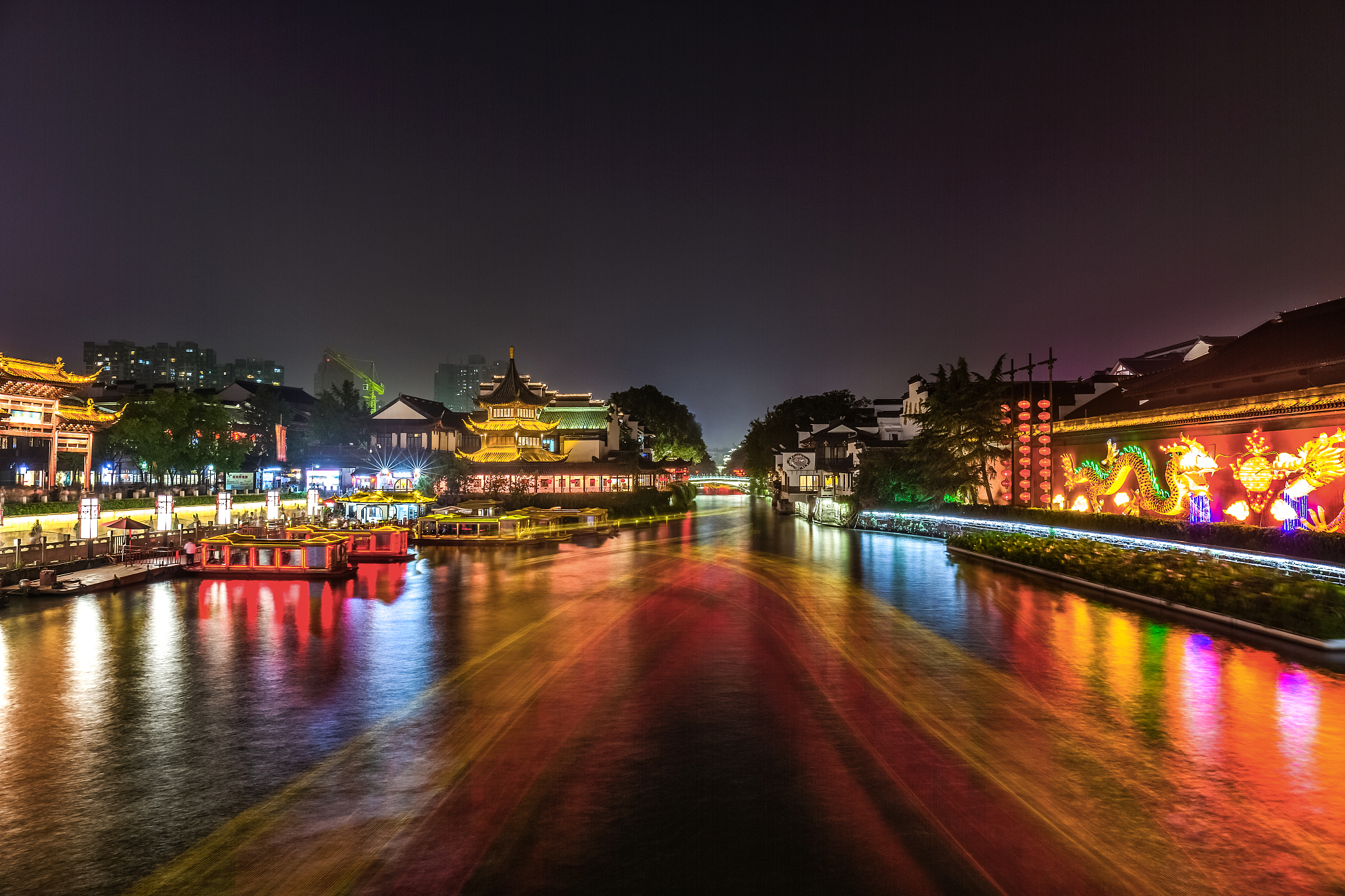 秦淮河夜景图片 夜色图片