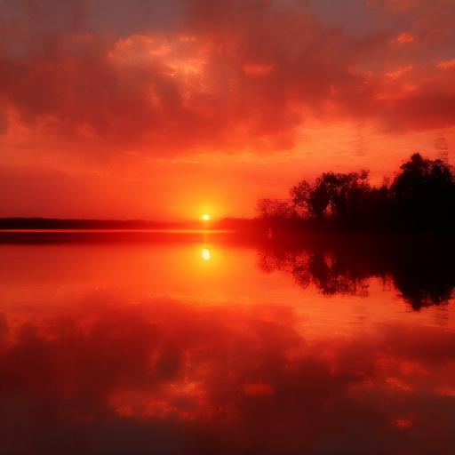 吃过晚饭 我走进了火红的夕阳里 我发现 面前的一切都