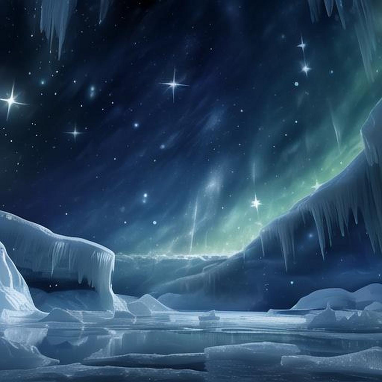 南极之夜,繁星闪烁,如诗如画.银河清晰可见,宛如天地间的珠帘.