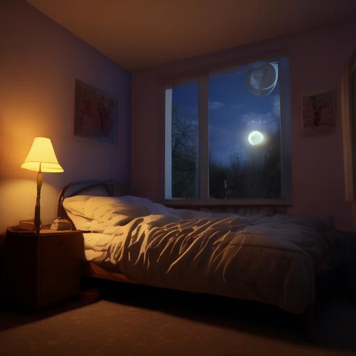 深夜晚上睡觉的床图片夜晚床夜晚房间图片卧室月光照进房间的图片