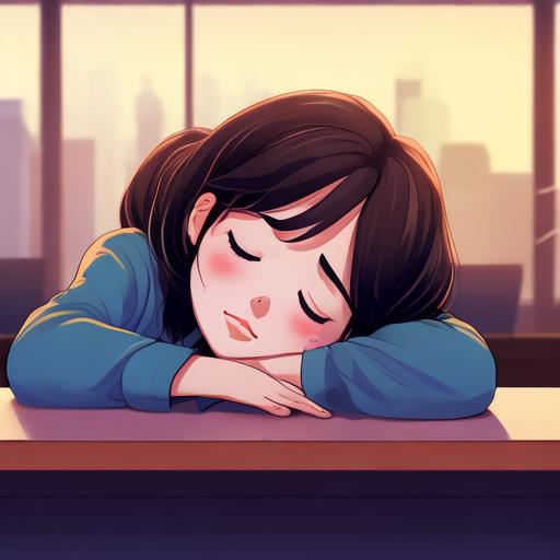 累趴了的可爱图片 卡通女生