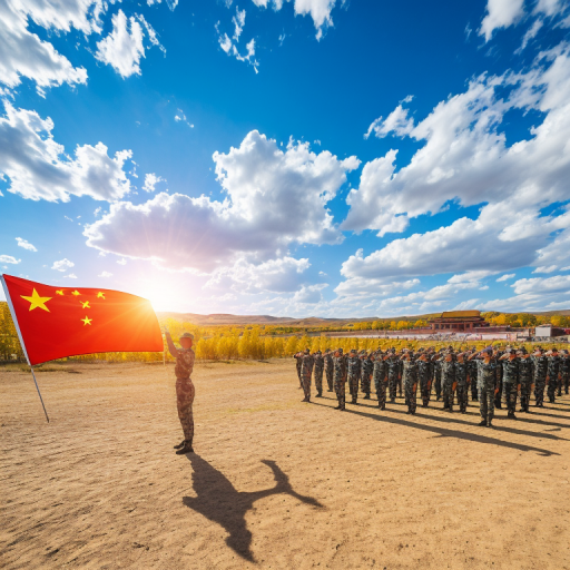 铁甲扬尘雷滚滚,银鹰逐日影翩翩. 深蓝破浪蛟龙潜,大漠追风利箭穿