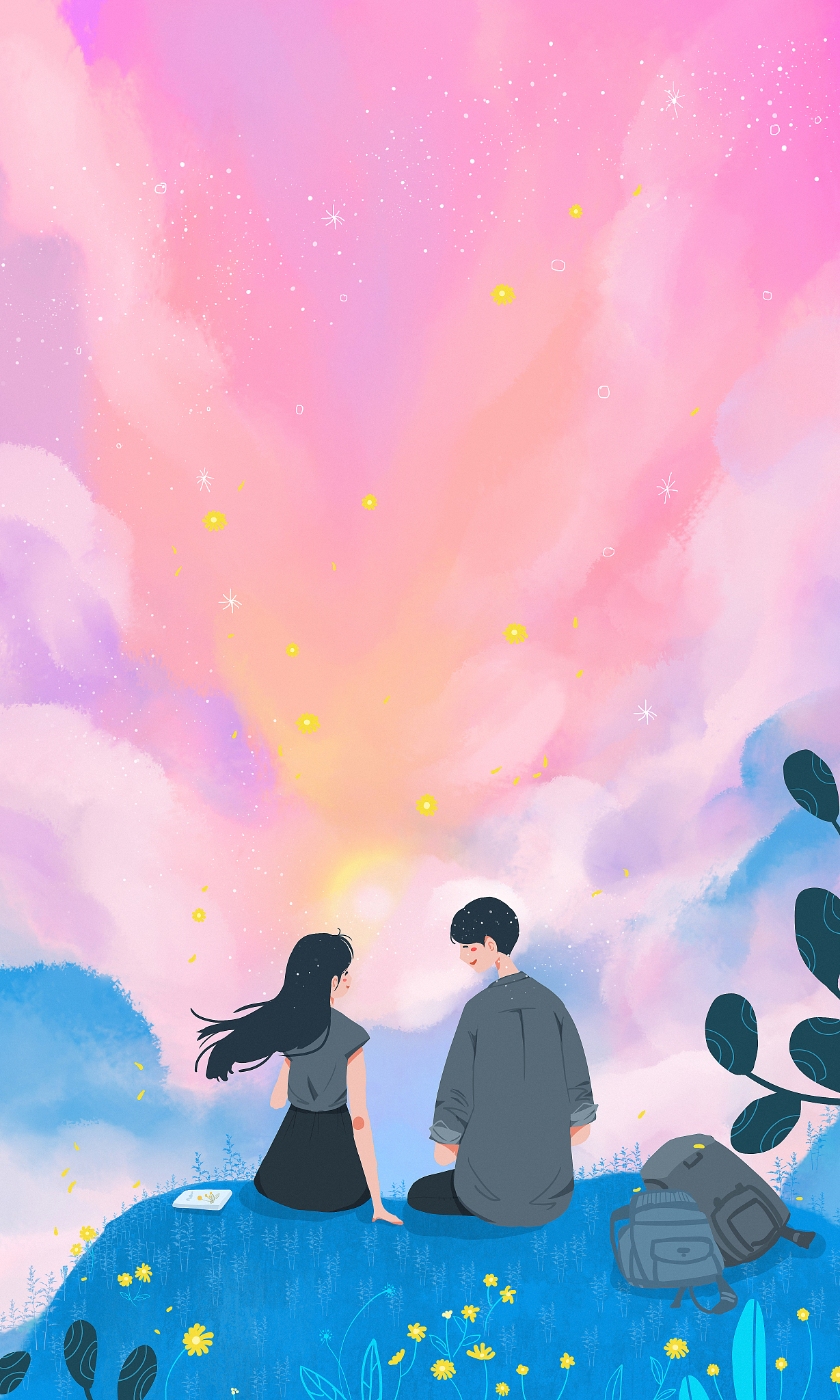 和你一起 气球下的粉色星球爱情