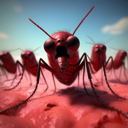 一群吸饱了血的蚊子在秀自己的肚子,被咬得满身是包的我们却骄傲地挺