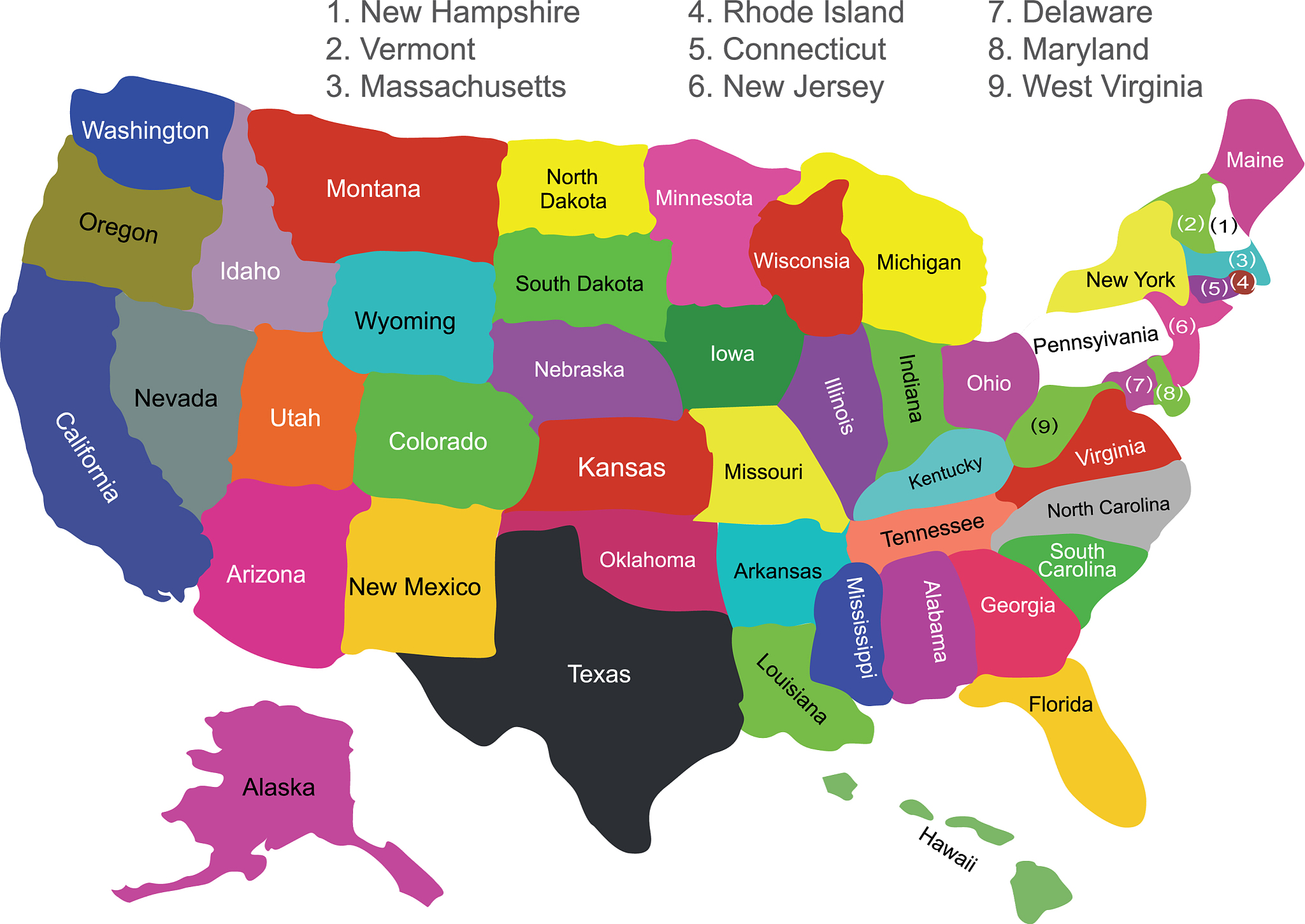 美国由50个州组成,以下是这些州的名称:  alabama (亚拉巴马州)