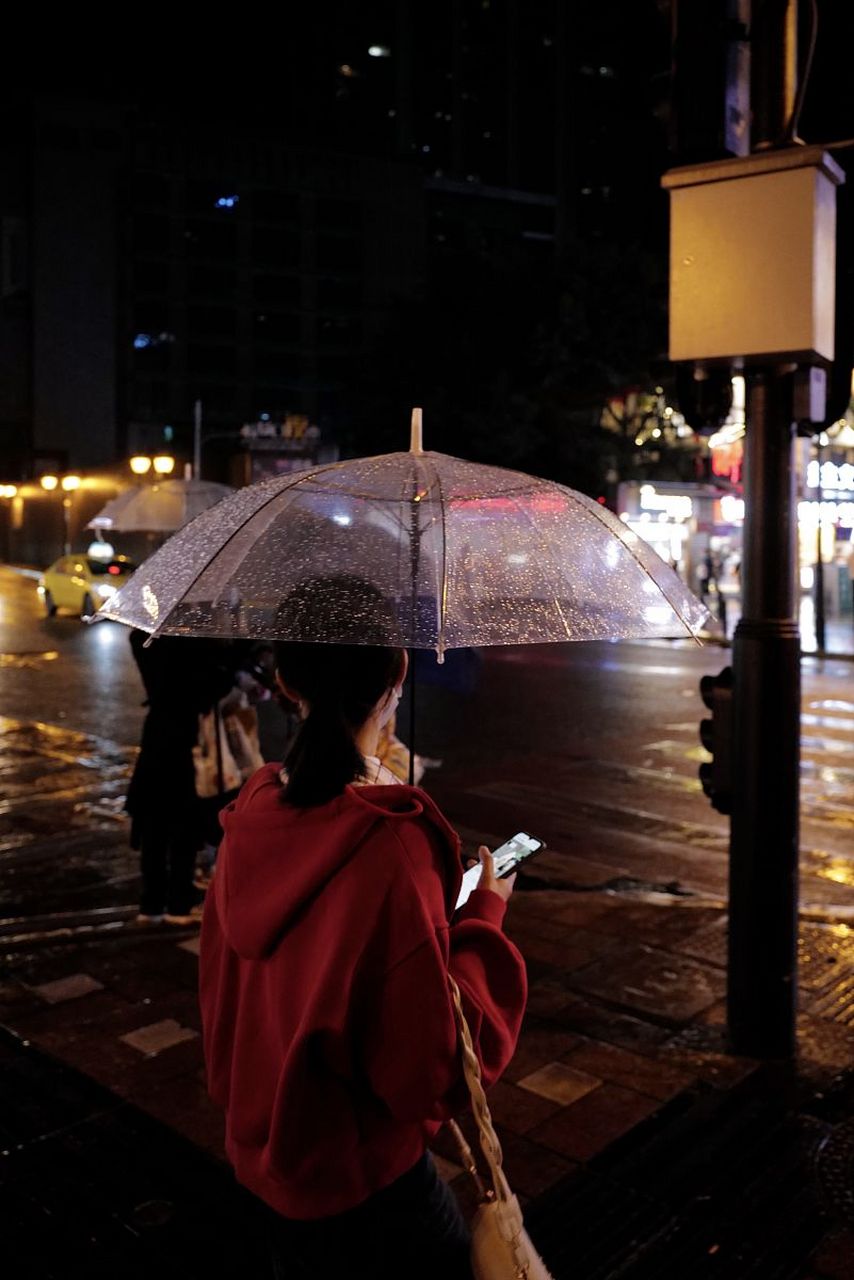 雨中打伞背影的图片图片