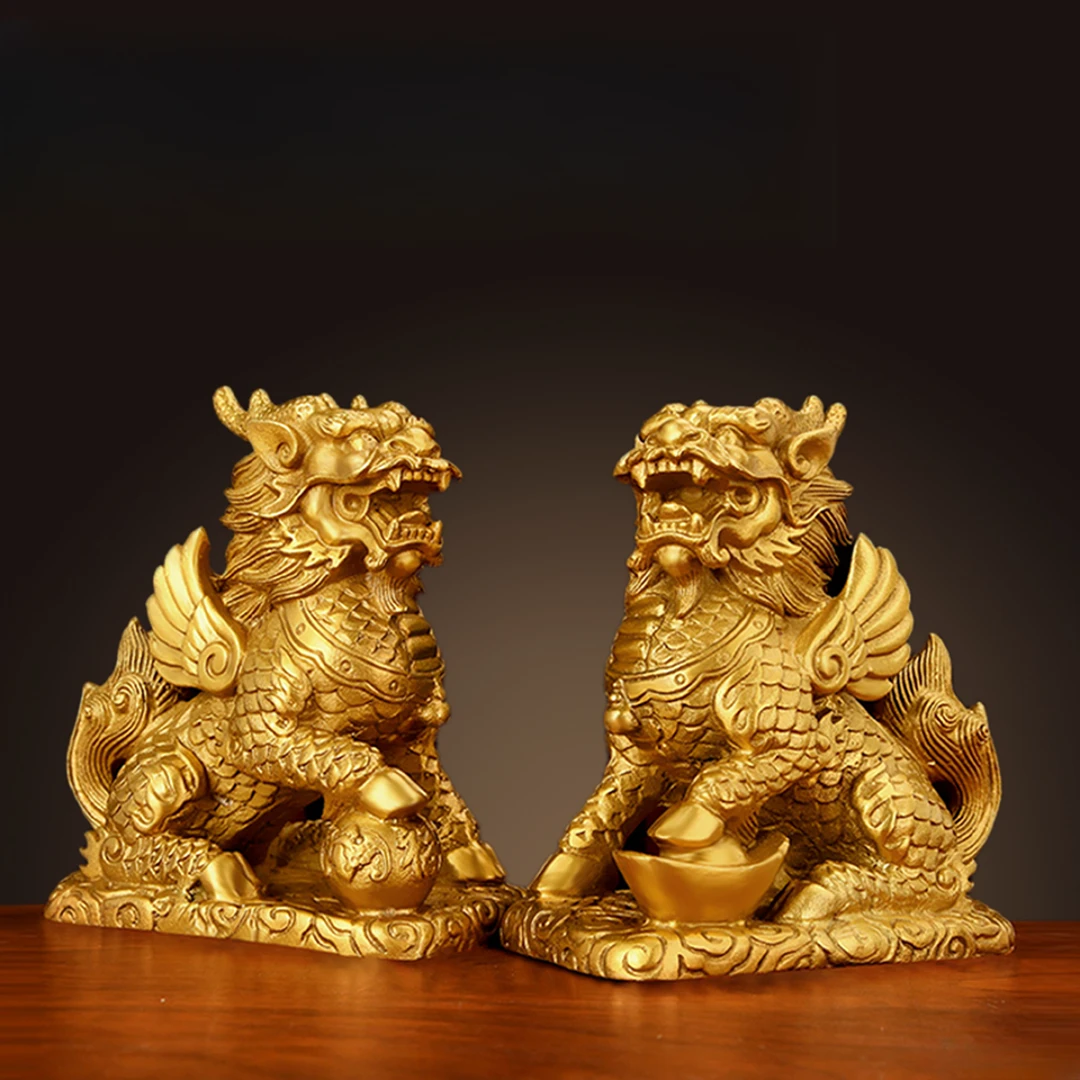 镇宅招财必备!这尊铜麒麟摆件让家宅气场全开