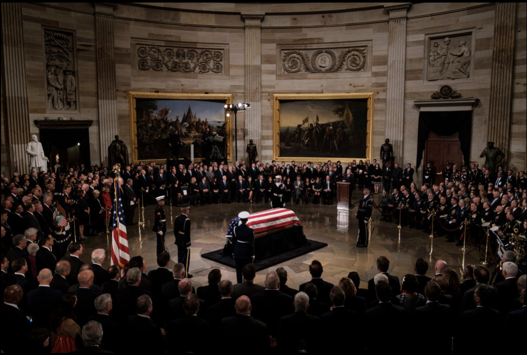 外国总统去世享受什么规格的葬礼?来看看乔治·布什国葬现场
