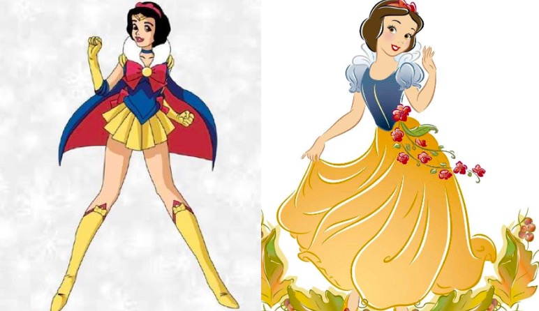 当6位迪士尼公主穿上水手服,艾莎最惊艳,人鱼公主穿绿色袜子