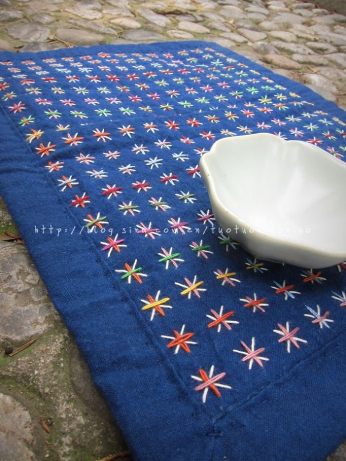 刺子绣1:简单的直针绣,可变出千百种刺子绣,适合新手收藏练习