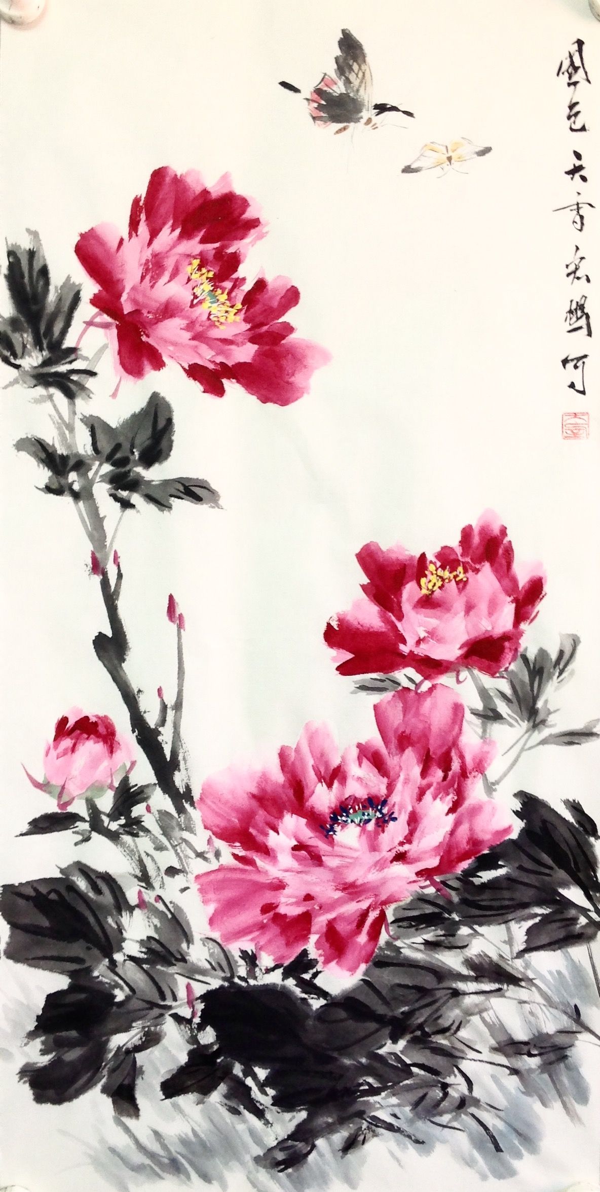 满宏鹏的王雪涛风格写意牡丹