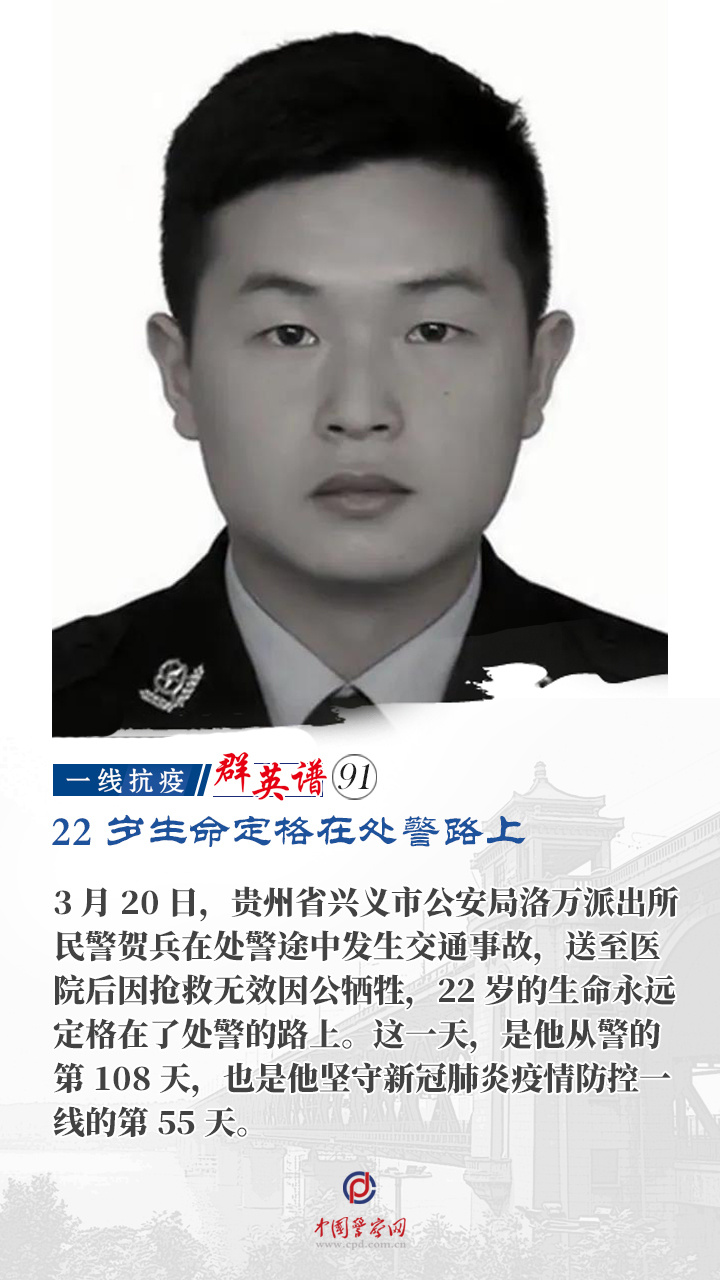 一线抗疫群英谱|贺兵:22岁生命定格在处警路上