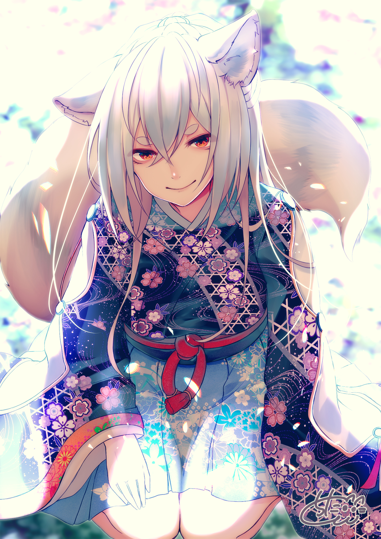 日本动漫插画大师们手绘的白发美少女高清壁纸,画得真美,收藏吧