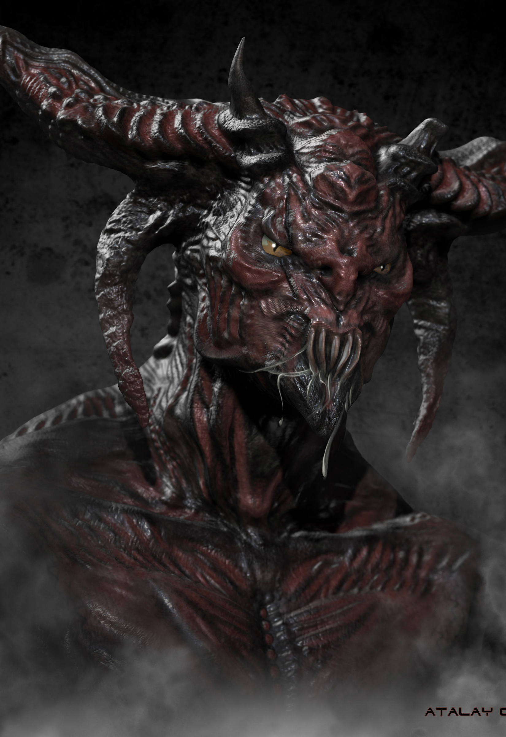 凶狠的恶魔 3d建模 渲染