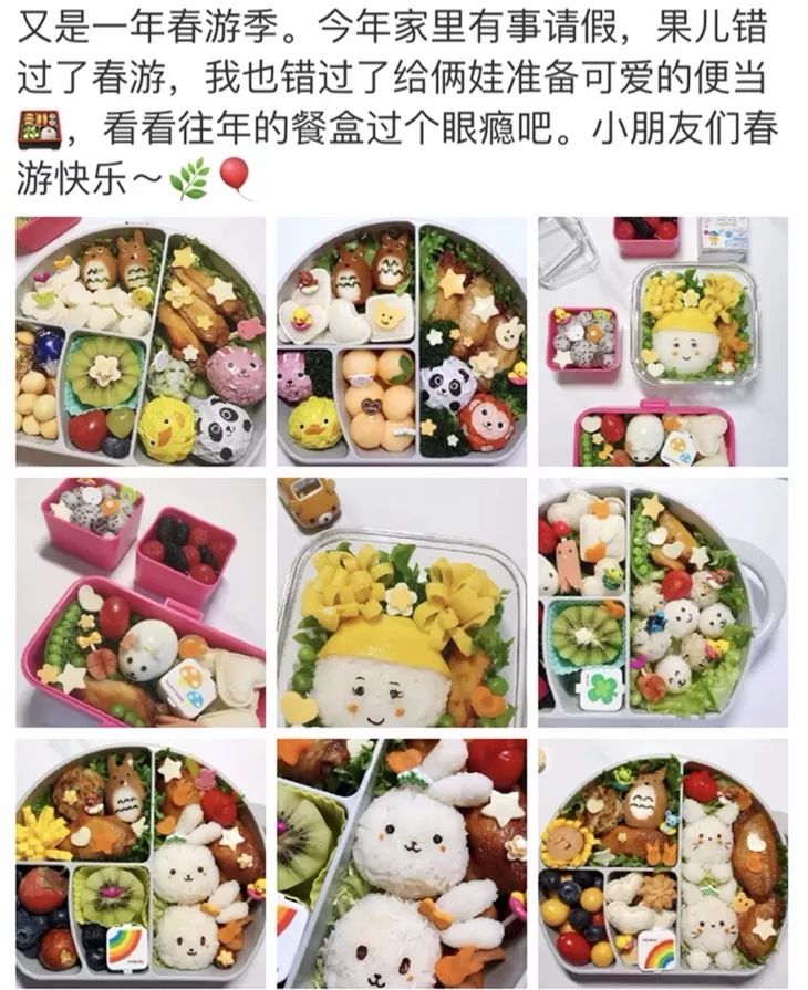 幼儿园春游,该给孩子准备什么样的便当?这些妈妈各出奇招